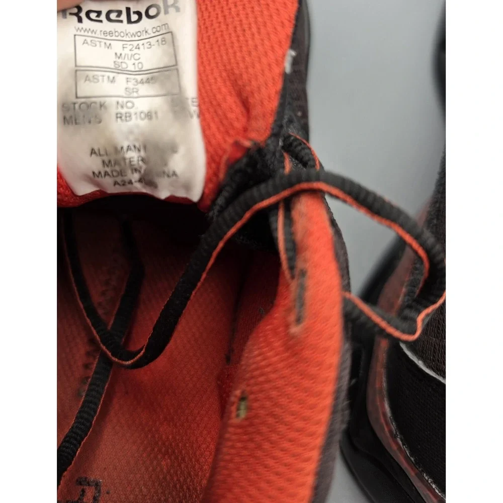 Reebok Work RB1061 Men's 9.5 M Safety Shoes SD10 Slip Resistant Black Red